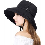 H.Busque Sun Hats Bucket Hat for Women with UV Protection Foldable Wide Brim Beach Safari Fishing Cap Black at Women’s Clothing store