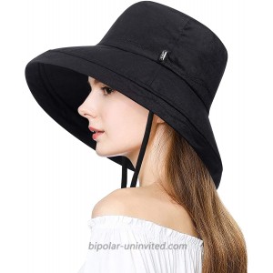 H.Busque Sun Hats Bucket Hat for Women with UV Protection Foldable Wide Brim Beach Safari Fishing Cap Black at  Women’s Clothing store