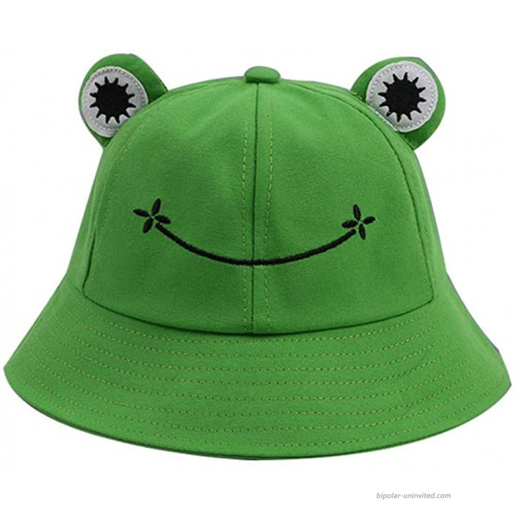 HNQH Frog Bucket Hat for Kids Adult Spring Cotton Sun Hat Cute Frog Hat Outdoor Foldable Wide Brim Fisherman Hat at Women’s Clothing store