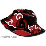 Hot Anime Akatsuki Naruto Pattern Red Cloud Bucket Hat Simple Breathable Sun Hat Gorgeous Sun Protection Fisherman Hat Outdoor Cap Hunting Fashion Caps for Travel Beach Summer at Women’s Clothing store
