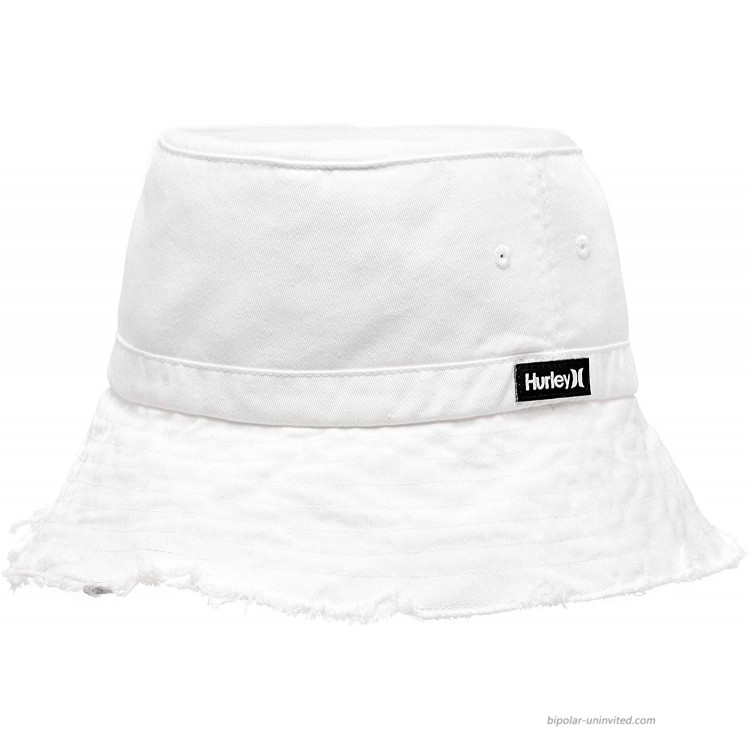 Hurley Junior's Frayed Edge Bucket Sun Hat White One Size at Women’s Clothing store