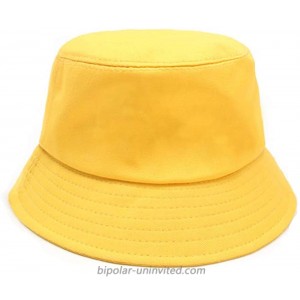 HYANUP Unisex Bucket Sun Hat Floppy Cotton Hats Beach Fisherman's Caps Yellow at  Women’s Clothing store