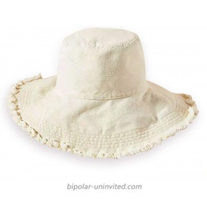 HZEYN Bucket Hats for Women Wide Brim Summer Travel Packable Cotton Bucket Beach Sun Hat UPF 50+ Beige at  Women’s Clothing store