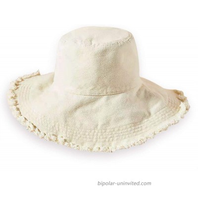 HZEYN Bucket Hats for Women Wide Brim Summer Travel Packable Cotton Bucket Beach Sun Hat UPF 50+ Beige at  Women’s Clothing store