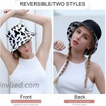 IMIVIO Bucket Hat Cow for Women Girls Unisex Cotton Beach Hat Foldable Summer Travel Sun Hats Fisherman Cap for Teens at Women’s Clothing store