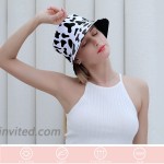 IMIVIO Bucket Hat Cow for Women Girls Unisex Cotton Beach Hat Foldable Summer Travel Sun Hats Fisherman Cap for Teens at Women’s Clothing store