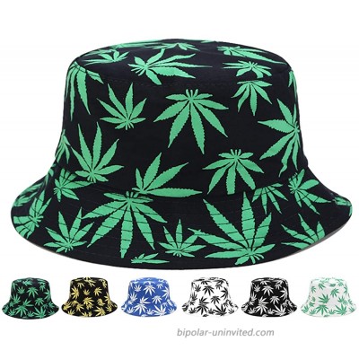 INOGIH Reversible Bucket-Hat Marijuana-Cannabis Weed Foldble Fisherman Hat Packable at  Women’s Clothing store