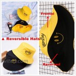 jidachuang Bucket Hats Men Women Reversible Cotton Double-Sided Fishing Hat Winter Yellow Smile at Women’s Clothing store