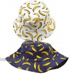 Joylife Banana Print Bucket Hat Fruit Pattern Fisherman Hats Summer Reversible Packable Cap White at Women’s Clothing store