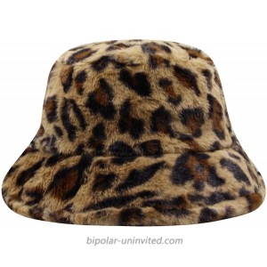 JUMISEE Women Girls Leopard Print Faux Fur Bucket Hat Fuzzy Warm Winter Hat Fisherman Cap Brown at  Women’s Clothing store