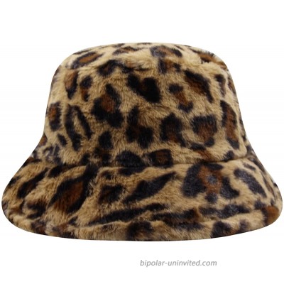 JUMISEE Women Girls Leopard Print Faux Fur Bucket Hat Fuzzy Warm Winter Hat Fisherman Cap Brown at  Women’s Clothing store