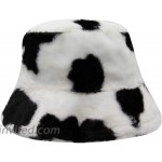 KINGSEVEN Women Girls Winter Bucket Hat Faux Fur Winter Warmer Hat Fuzzy Plush Fisherman Cap