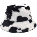KINGSEVEN Women Girls Winter Bucket Hat Faux Fur Winter Warmer Hat Fuzzy Plush Fisherman Cap
