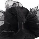 Lady Church Derby Dress Cloche Hat Fascinator Floral Tea Party Wedding Bucket Hat S051 Black at Women’s Clothing store