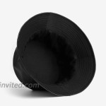 Leather Reversible Bucket Hats for Women Trendy Cotton Twill Faux Leather Sun Fishing Hat Fashion Cap Packable Black at Women’s Clothing store
