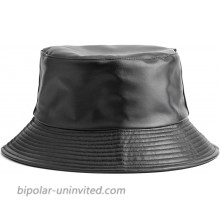 Leather Reversible Bucket Hats for Women Trendy Cotton Twill Faux Leather Sun Fishing Hat Fashion Cap Packable Black at  Women’s Clothing store