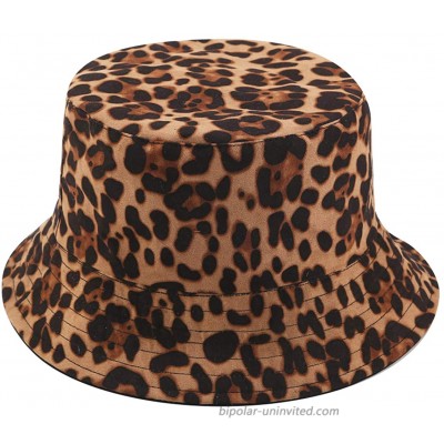 Leopard Print Bucket HatLepord Print Bucket Hat Trendy Animal Pattern Fisherman Hats for Women Reversible Packable Cap Brown at  Women’s Clothing store
