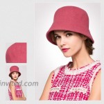 Maitose Women's Simple Wool Felt Bucket Hat Pink at Women’s Clothing store