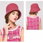 Maitose Women's Simple Wool Felt Bucket Hat Pink at Women’s Clothing store