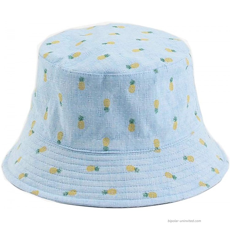 Melody Womens Bucket Hat Reversible Pineapple Print Hats for Women at Women’s Clothing store