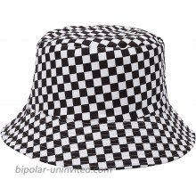 Mimfutu Checkered Reversible Womens Bucket Hat Summer Fashion Fisherman Beach Sun Hats Black White at  Women’s Clothing store