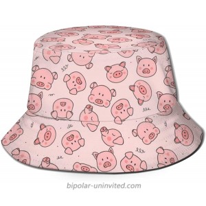 MSGUIDE Pink Pig Unisex Bucket Hat Packable Outdoor Activities Fishing Cap for Hiking Beach Sports at  Women’s Clothing store