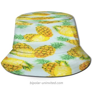 MSGUIDE Unisex Bucket Hat Packable Summer Outdoor Fisherman Cap for Men Women Pineapple Light Blue at  Women’s Clothing store