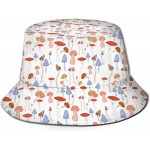 Mushroom Plants Printed Hawaii Fisherman Hats Foldable Portable Sun Hat Bucket Hat Breathable UV&Sunproof Fishing Hat Boonie Cap for Hunting Hiking Camping Beach Travel at Women’s Clothing store