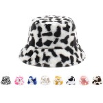 MYMENU Womens Bucket Hat Winter Warm Hats Faux Fur Cloche Hats Fisherman Cap Black B at Women’s Clothing store