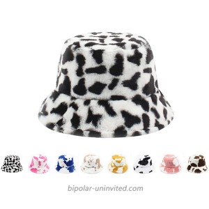 MYMENU Womens Bucket Hat Winter Warm Hats Faux Fur Cloche Hats Fisherman Cap Black B at  Women’s Clothing store