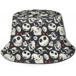 Nightmare Before Christmas Bucket Sun Hat Cute Fisherman Outdoor Cap Summer Beach Hat for Women Men at Women’s Clothing store