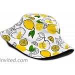 NINAINAI Fruit Cap Lemon Unisex Print Bucket Hat Polyester 100% Summer Travel Fisherman Cap Foldable Beach Sun Hat at Women’s Clothing store