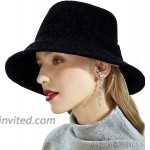 Noble Black Fedora Hat Timeless Chenille Bucket Hats Light-Weight Floppy Minimalist Fisherman Hat Sun Cap at Women’s Clothing store