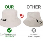 Omore Bucket Sun Hat Unisex 100% Cotton Summer Fisherman's Cap for Outdoor Travel Hiking Fishing Beige at Women’s Clothing store