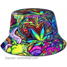 Psychedelic Trippy Mushrooms Bucket Hats Fashion Sun Cap Packable Outdoor Fisherman Hat for Women and Men