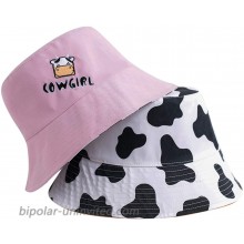 Reversible Cow Print Bucket Sun Hats Summer Beach UV Protection Cowgirl Women Pink at  Women’s Clothing store