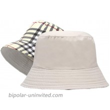 Reversible Plaid-Bucket Hats Women Sun Hat Fisherman-Packable Plaid 56-58cm Fit for Medium at  Women’s Clothing store