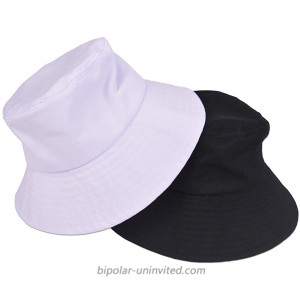 Sankuwen 2 Pack Bucket Hats Unisex Travel Beach Sun Hat Outdoor Cap at  Women’s Clothing store