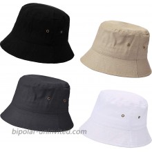 SATINIOR 4 Pieces Bucket Hat Denim Packable Travel Hat Washed Beach Fishing Hat for Men Women Kids Black White Khaki Dark Grey 58 cm at  Women’s Clothing store