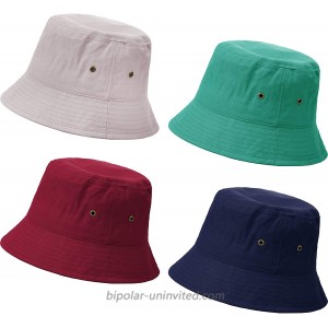 SATINIOR 4 Pieces Bucket Hat Denim Packable Travel Hat Washed Beach Fishing Hat for Men Women Kids Wine Red Christmas Green Grey Khaki Navy Blue 60 cm at  Women’s Clothing store
