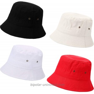 SATINIOR 4 Pieces Bucket Hat Denim Packable Travel Hat Washed Beach Fishing Hat for Men Women Kids Black White Beige Red 60 cm at  Women’s Clothing store