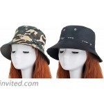 SAYW 2 Pcs Bucket Hats Summer Travel Camouflage Fisherman Hat Fishing Climbing Casual Folding Hat Beach Sun Hat Outdoor Cap Unisex Camouflage Beige+Black at Women’s Clothing store