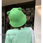 Sheshowbwing Frog Bucket Hat Sun Hat Summer Packable Cotton Wide Brim Fisherman Hat for Women Green at Women’s Clothing store