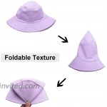 Solid Color Bucket Hat 100% Cotton Sun Summer Beach Cap for Women Men Adults Lilac at Women’s Clothing store
