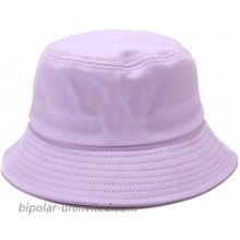 Solid Color Bucket Hat 100% Cotton Sun Summer Beach Cap for Women Men Adults Lilac at  Women’s Clothing store