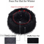 Soul Young Women's Leopard Faux Fur Hat with Fleece and Elastic for WinterOne Size Black at Women’s Clothing store