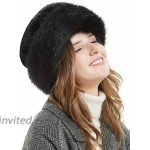 Soul Young Women's Leopard Faux Fur Hat with Fleece and Elastic for WinterOne Size Black at Women’s Clothing store