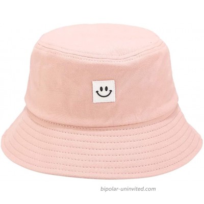 Sun Hat for Women Men Cotton UV Protection Bucket Hat Summer Fishing Hunting Hiking Travel Cap Double-Sided Reversible Wide Brim Beach Hat Unisex Girls Packable Outdoor Smile Face HatPink at  Women’s Clothing store