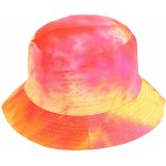 Surkat Tie Dye Bucket Hat Multicolored Fisherman Cap Packable Sun Hat for Women Orange at Women’s Clothing store