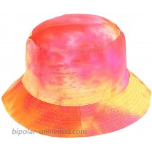 Surkat Tie Dye Bucket Hat Multicolored Fisherman Cap Packable Sun Hat for Women Orange at  Women’s Clothing store
